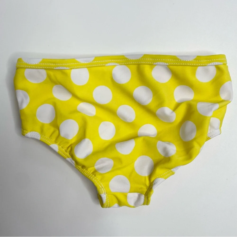 Baby Girl's Carter's Yellow Polka Dot Ruffle 2-Piece Tankini Swimsuit 12 Months